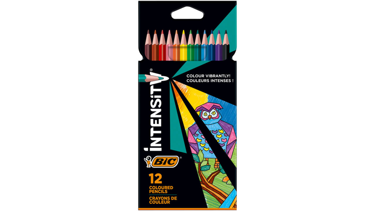 Kleurpotloden Bic Intensity assorti etui à 12 stuks