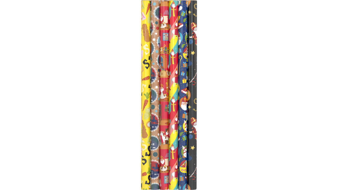 Inpakpapier Sint 200x70cm assorti