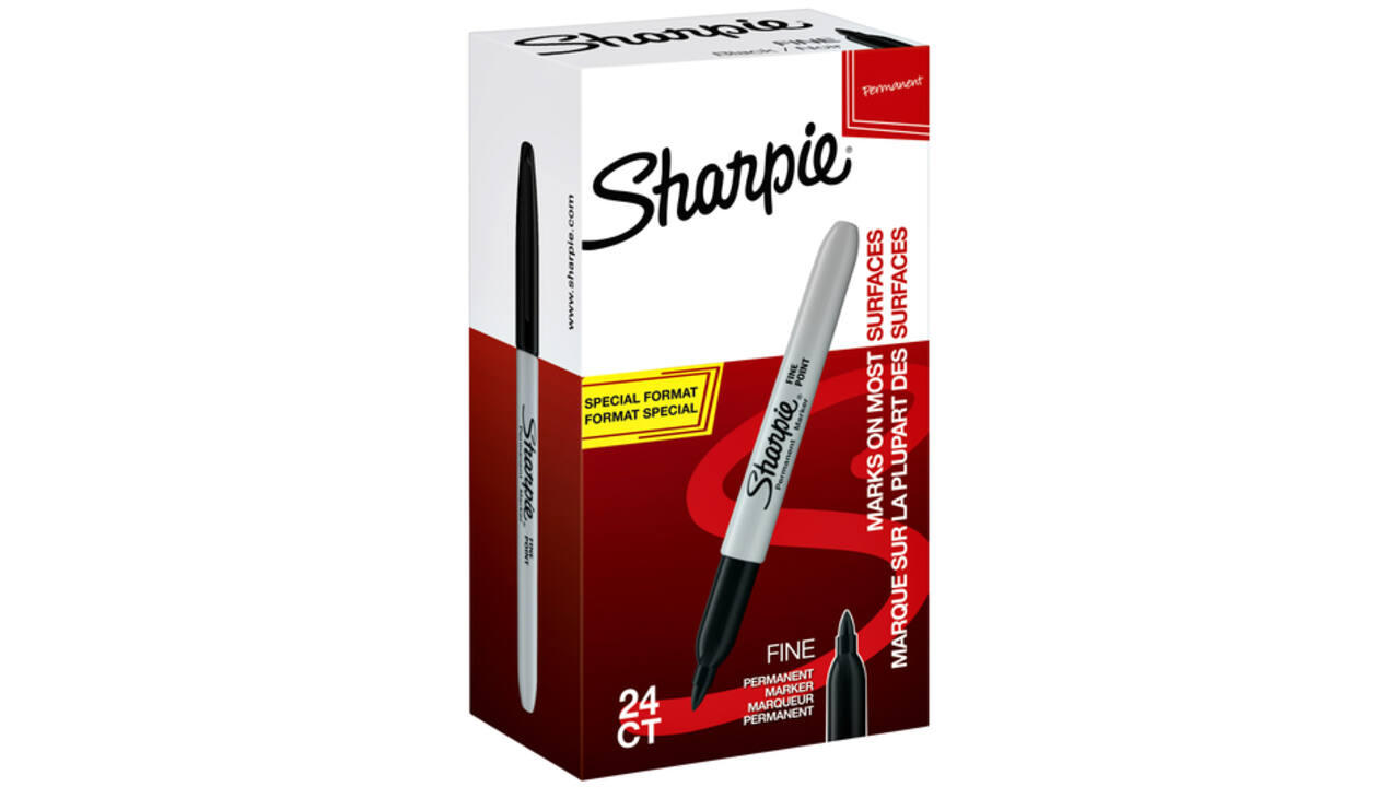 Viltstift Sharpie rond fijn zwart valuepack à 20 + 4 stuks gratis