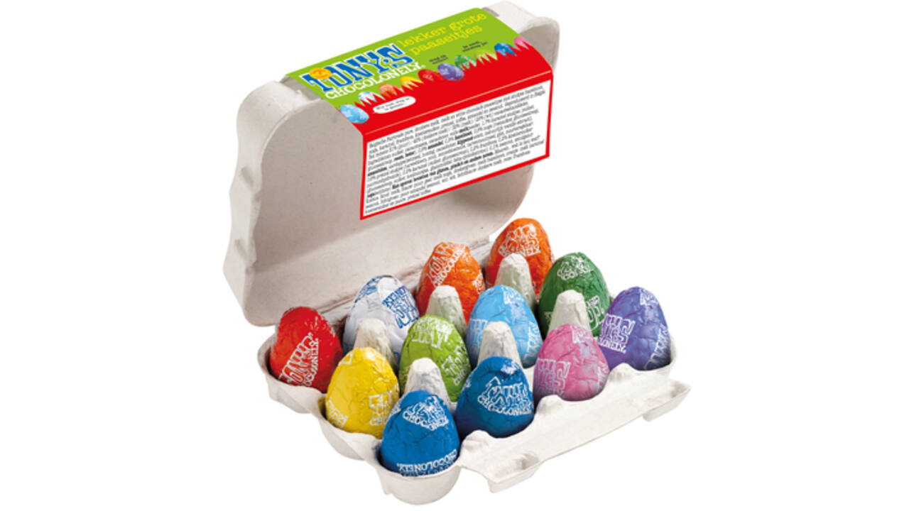 Chocolade Tony's Chocolonely paaseitjes doos mix 12 stuks