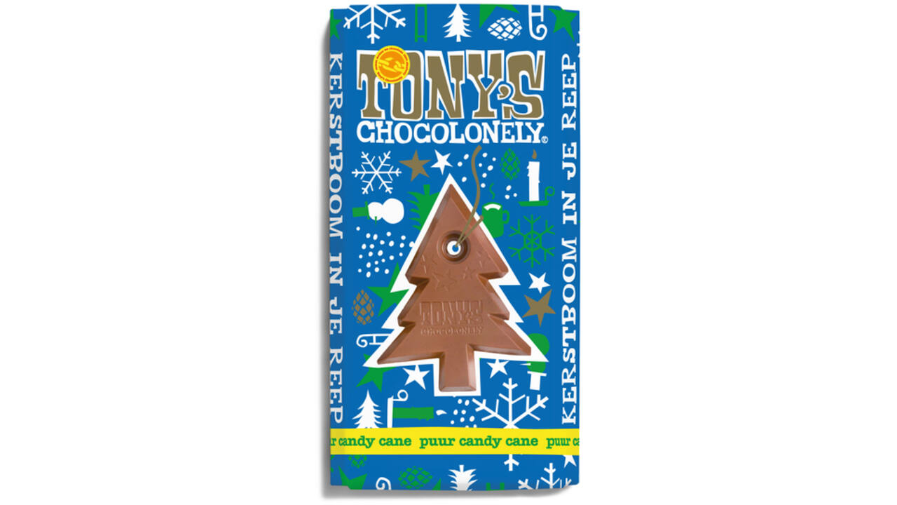 Chocolade Tony's Chocolonely puur mint candy cane 180gr