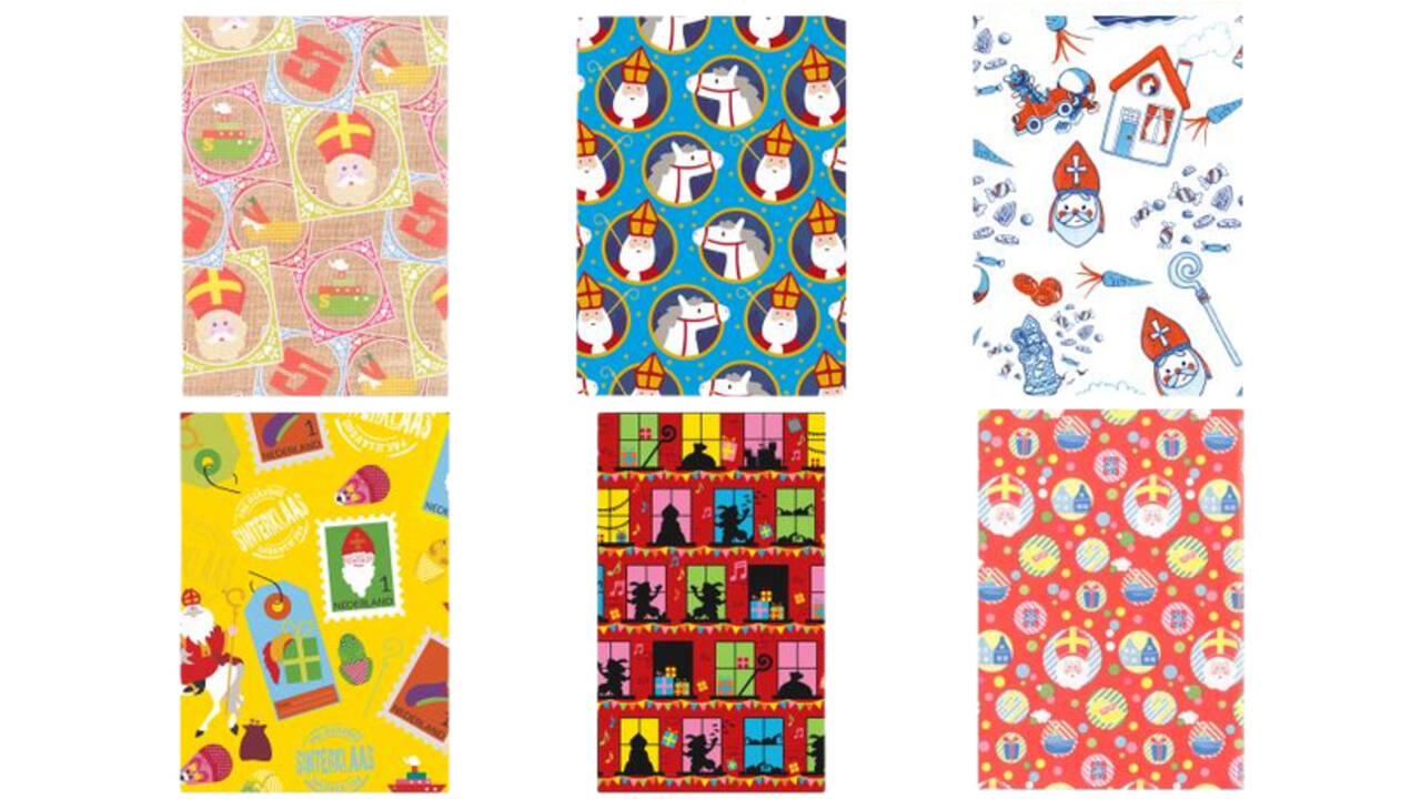 Inpakpapier sint 250x46,5cm assorti