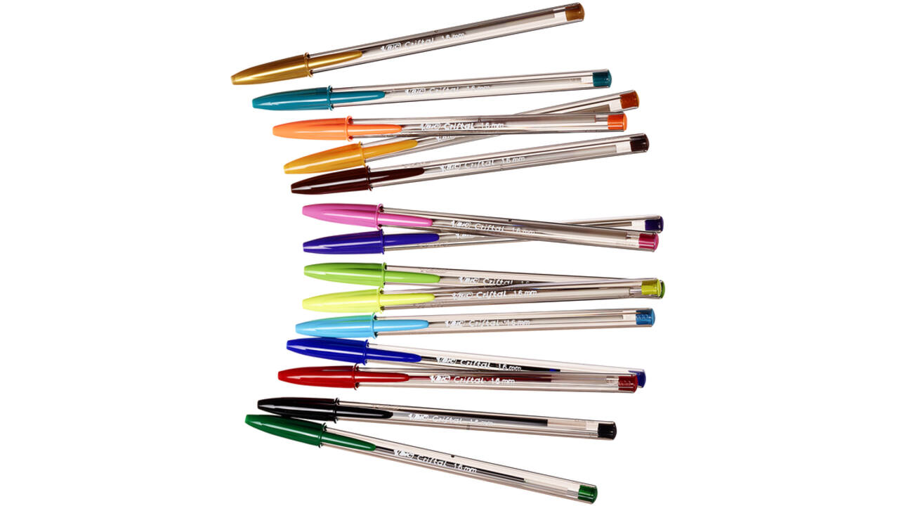 Balpen Bic Cristal large multicolour assorti etui à 15 stuks