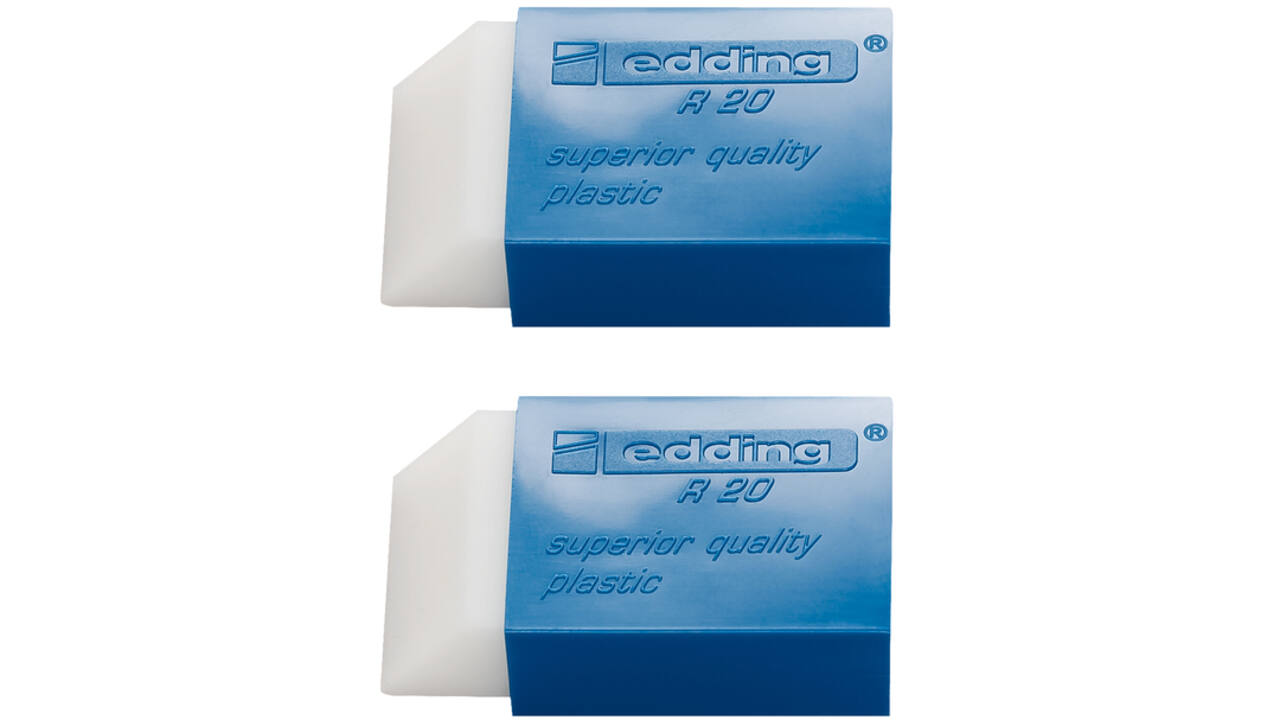 Gum edding R20 met kunststof blauwen houder 2 stuks