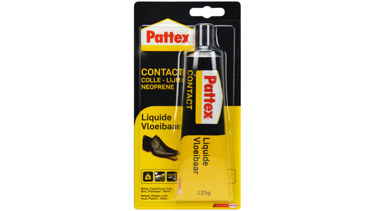 Contactlijm vloeibaar Pattex 125 gram op blister