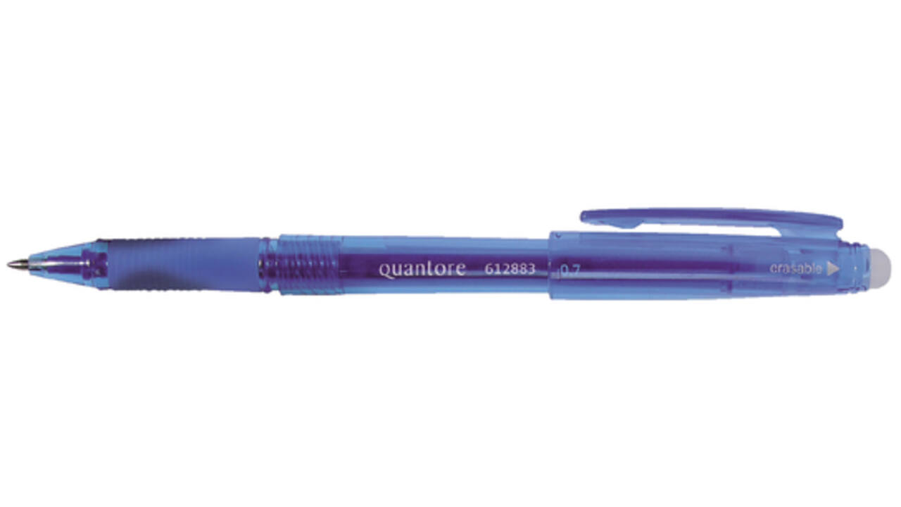Gelschrijver Quantore erasable 0.7mm blauw