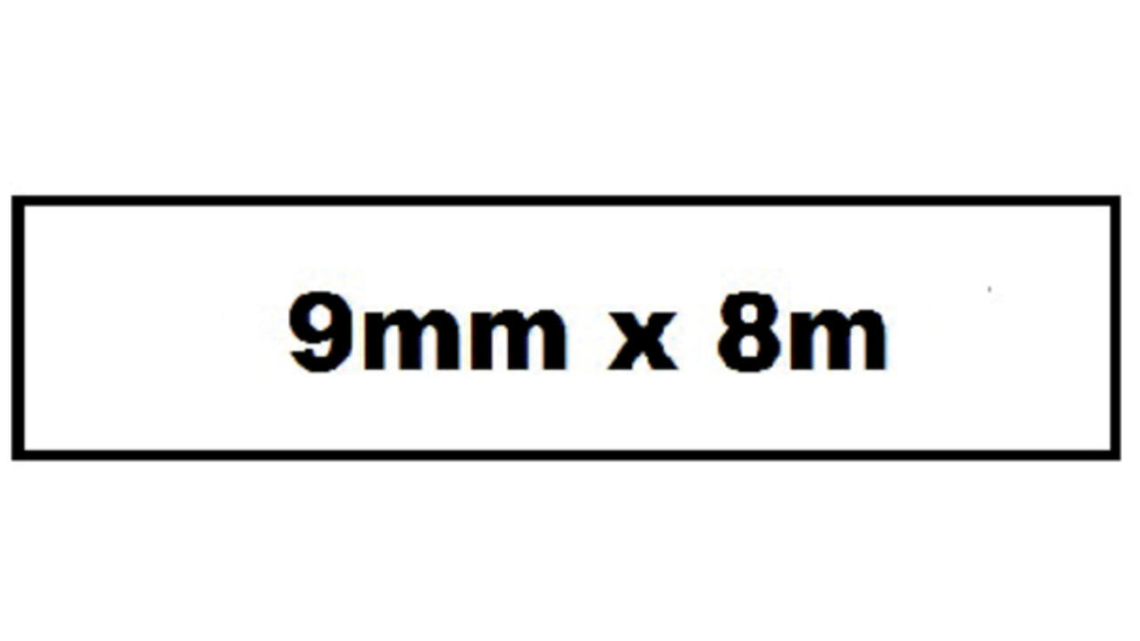 Labeltape Quantore TZE-221 9mm x 8m zwart op wit