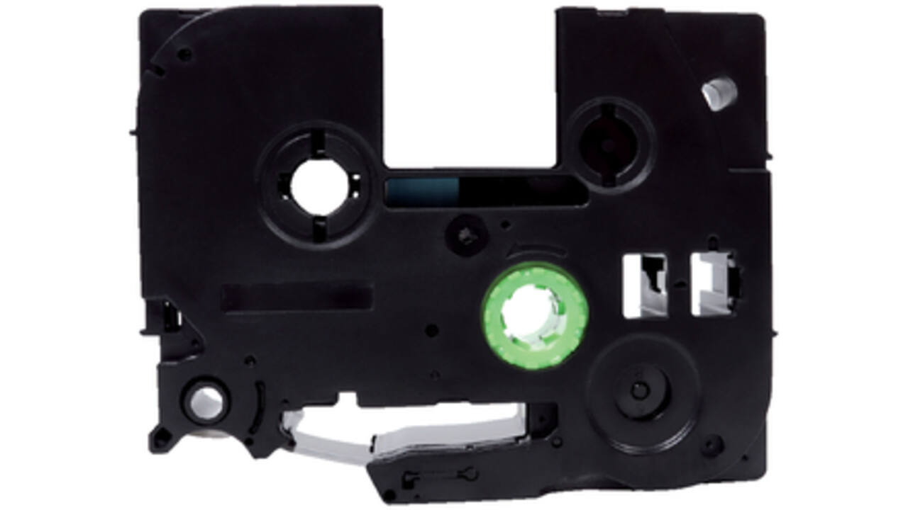 Labeltape Quantore TZE-221 9mm x 8m zwart op wit