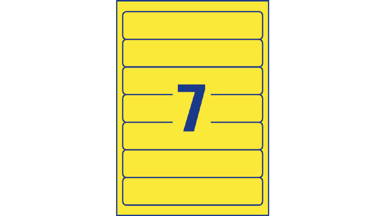 Rugetiket Avery Zweckform smal 38x192mm zelfklevend geel