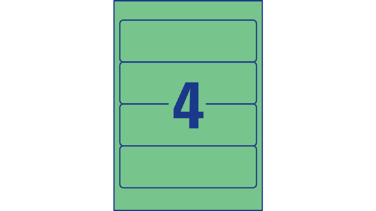 Rugetiket Avery breed 61x192mm zelfklevend groen