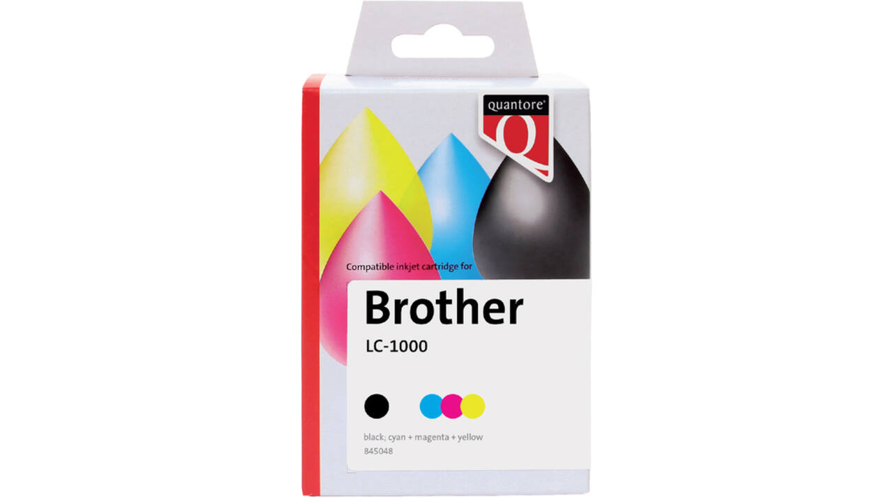 Inktcartridge Quantore alternatief tbv Brother LC-1000 zwart + 3 kleuren