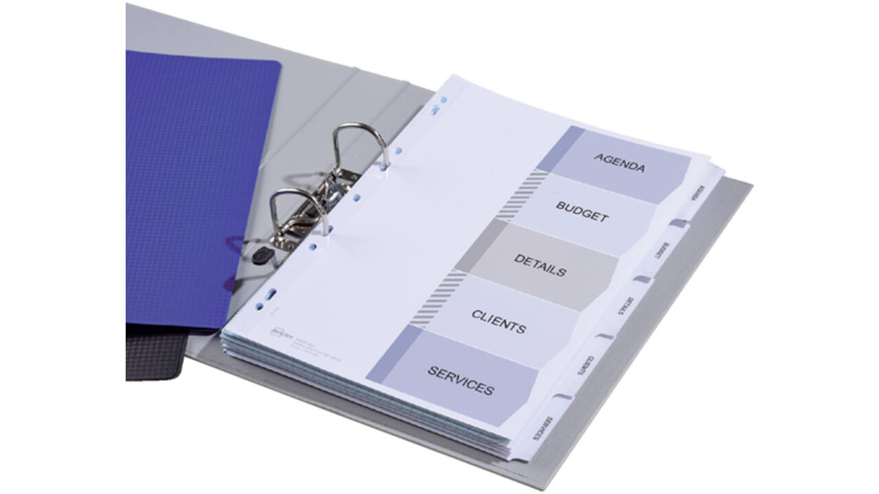 Tabbladen Avery Indexmaker 9-gaats 5-delig wit