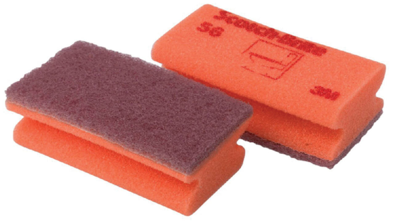 Schuurspons Scotch -Brite delicate oppervlakken 70x133mm rood