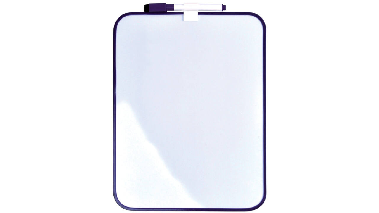 Whiteboard Desq 21.5x28cm + marker paars profiel