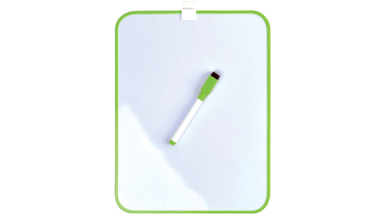 Whiteboard Desq 21.5x28cm + marker groen profiel