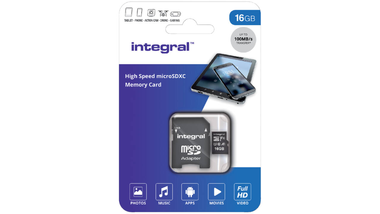 Geheugenkaart Integral microSDHC V10 16GB