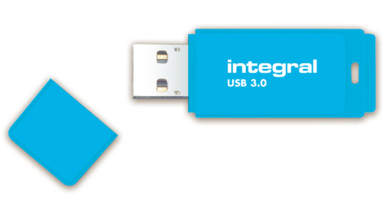USB-stick 3.0 Integral 128GB neon blauw