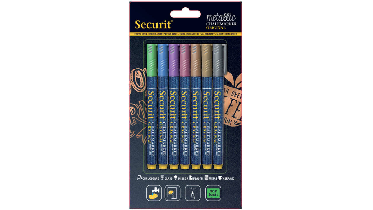 Krijtstift Securit SMA-100 rond 1-2mm metallic assorti
