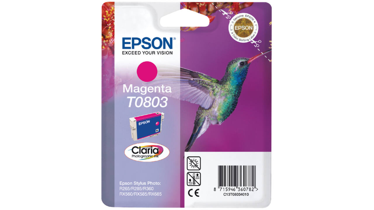 Inktcartridge Epson T0803 rood