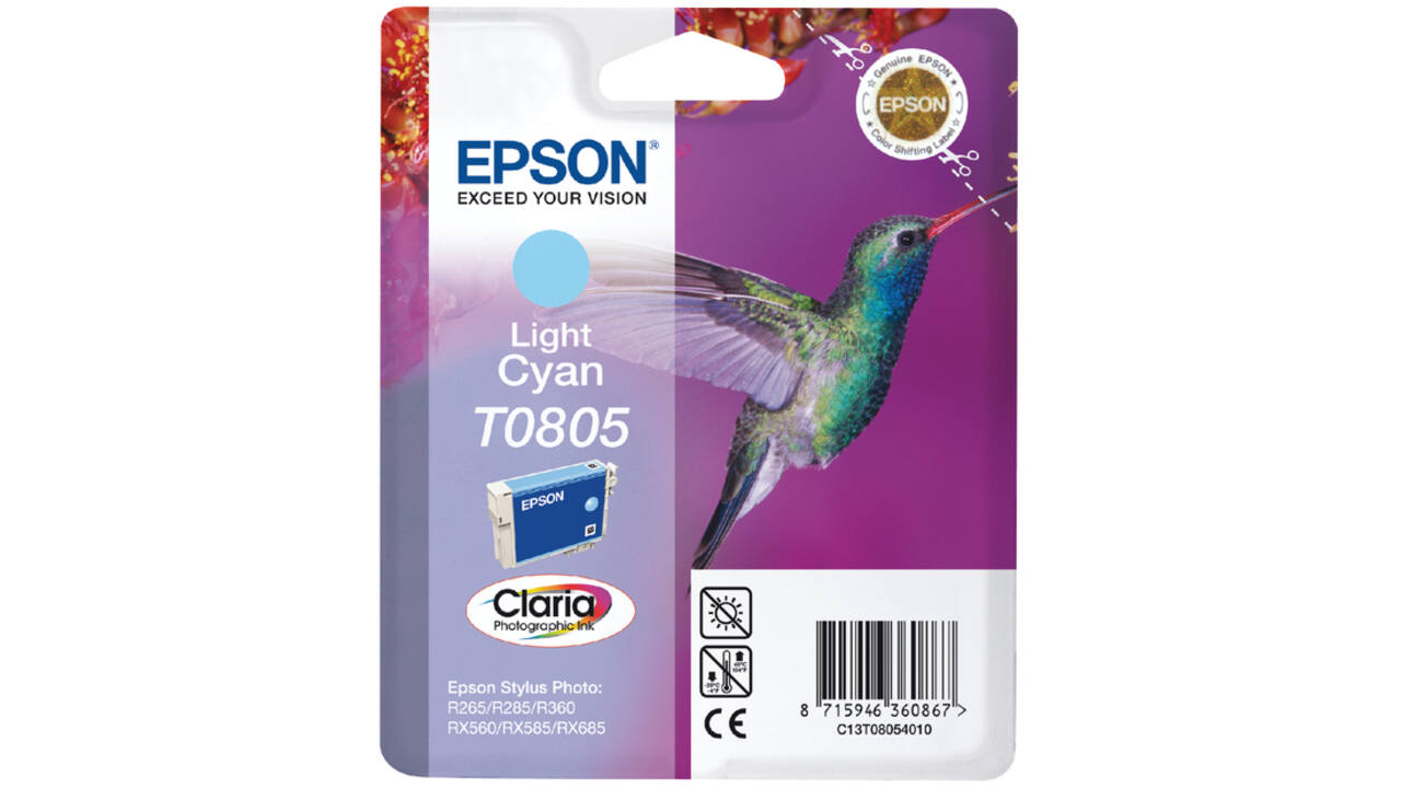 Inktcartridge Epson T0805 lichtblauw