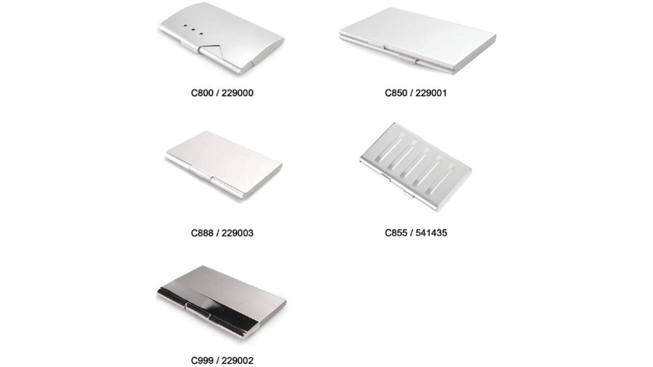 Visitekaartenhouder 2vaks mat aluminium