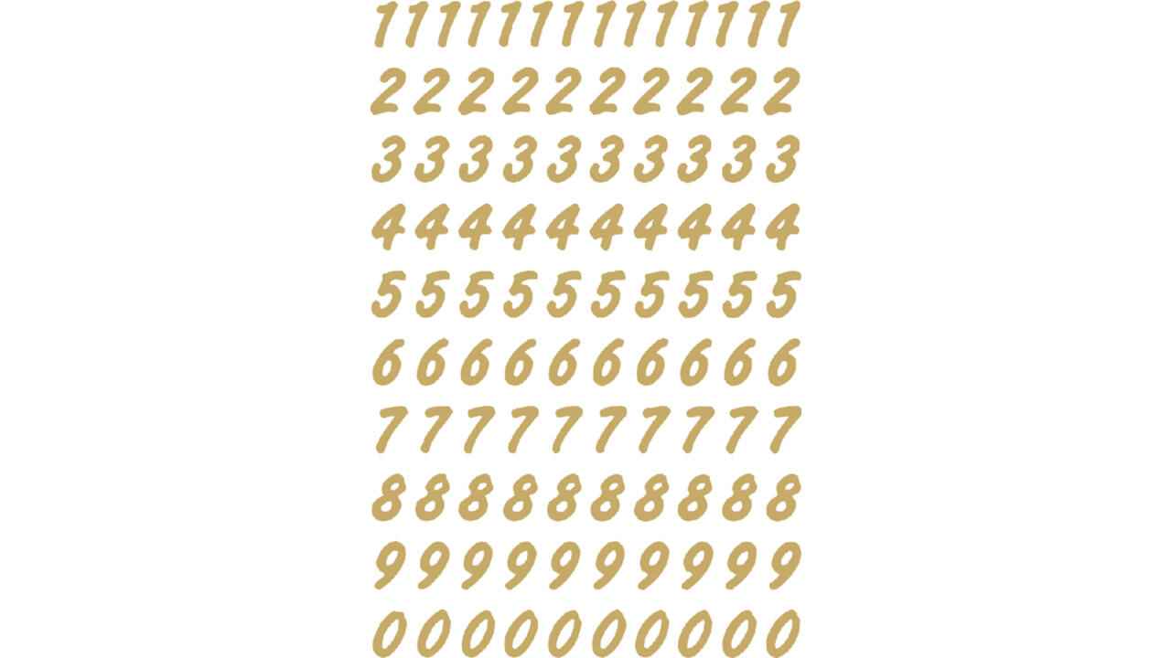Etiket HERMA 4151 8mm getallen 0-9 goud op transparant 200st