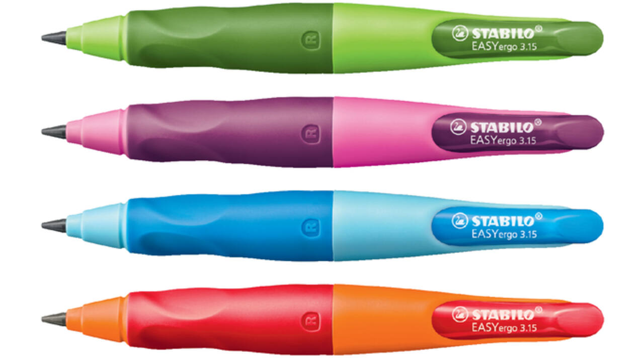 Vulpotlood STABILO Easyergo HB 3.15mm rechtshandig oranje/rood incl puntenslijper blister à 1 stuk