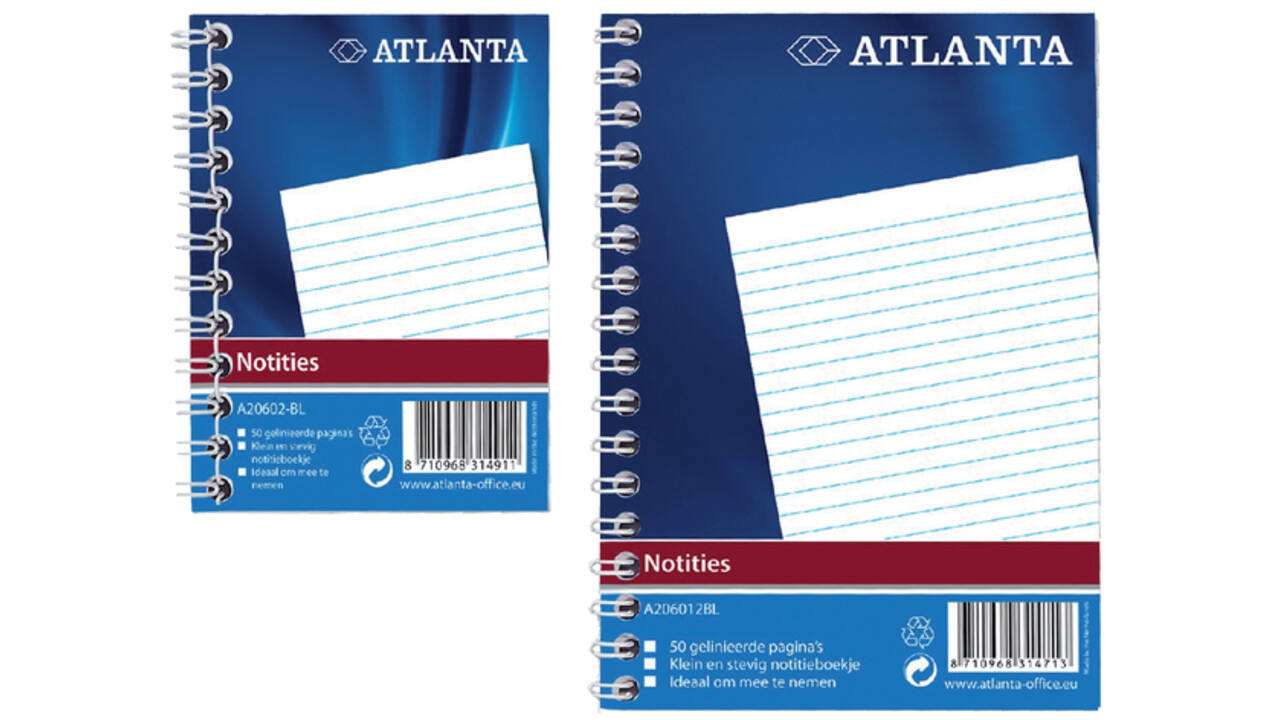 Notitieboek Djois Atlanta A7 lijn 100pagina's met zijspiraal