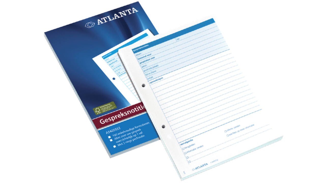 Gespreksnotitieblok Djois Atlanta A5 100 vel wit