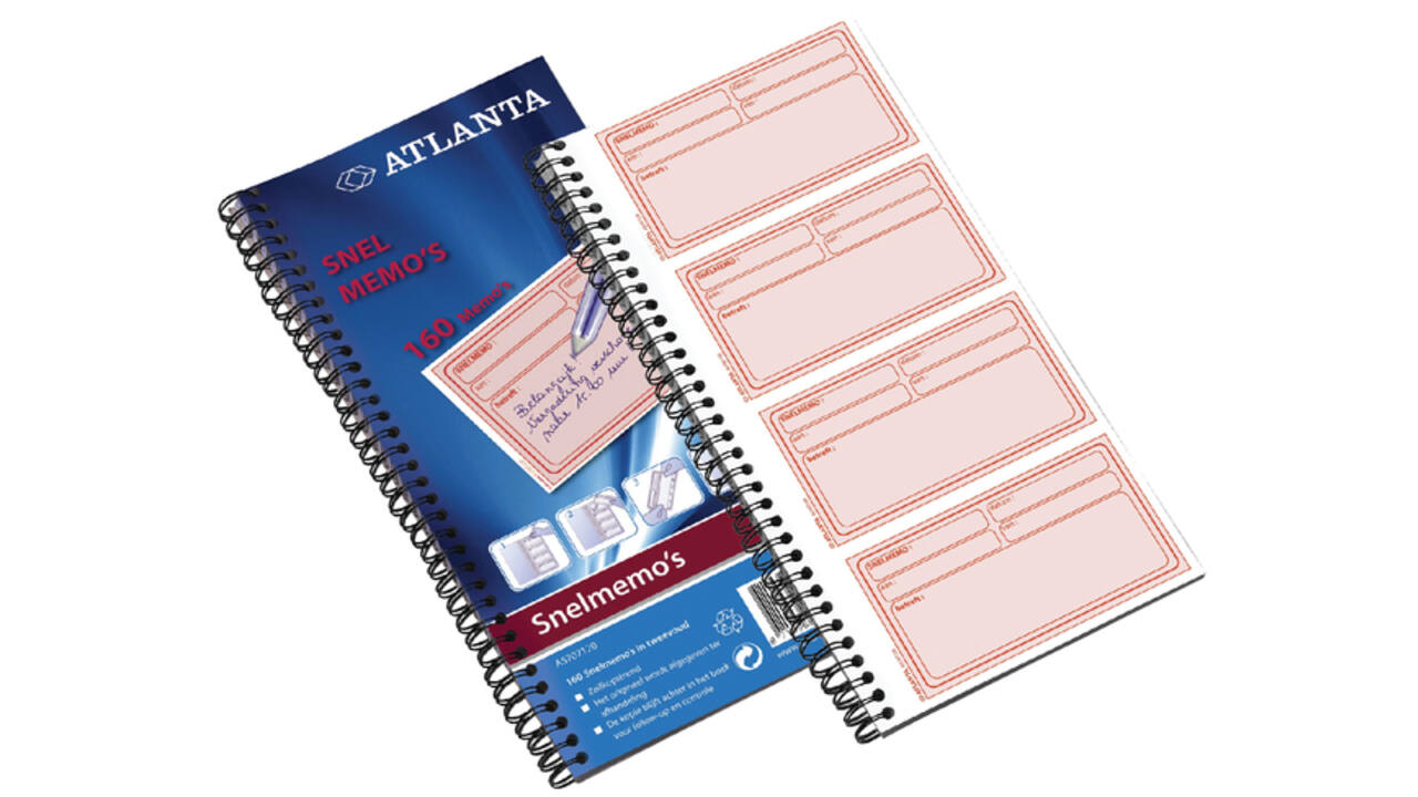 Snelmemo Djois Atlanta 74x125mm 160 notities in tweevoud wit