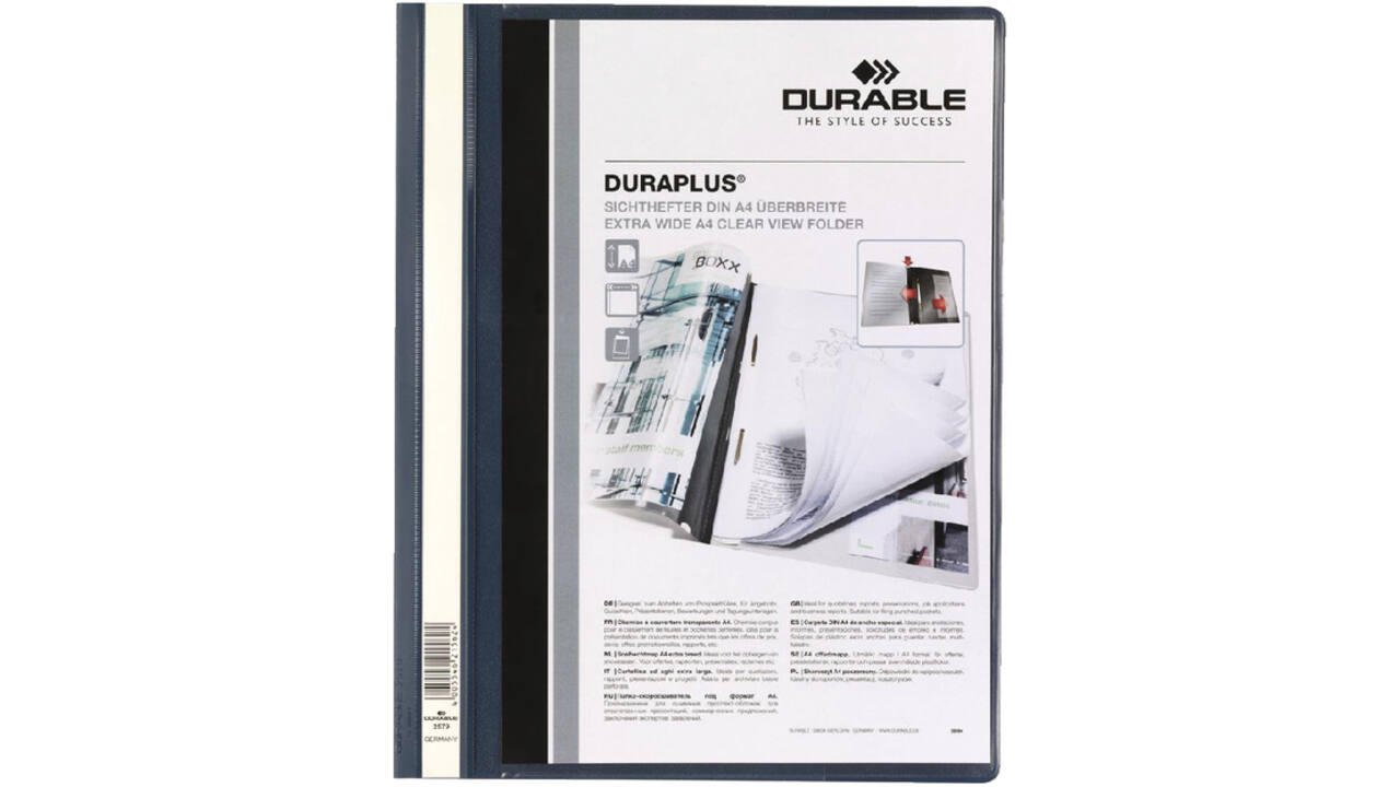 Snelhechtamp Durable Duraplus A4 donkerblauw