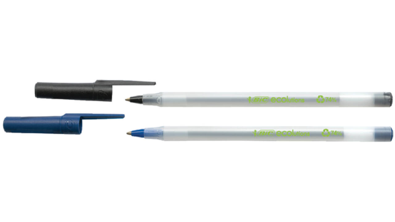 Balpen Bic ecolutions round stic medium blauw