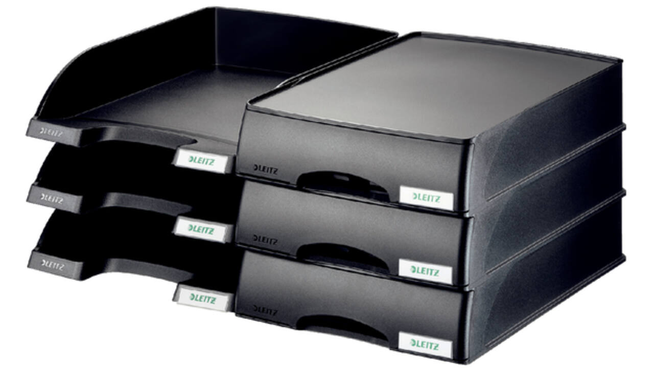 Brievenbak Leitz Plus met lade A4 maxi zwart