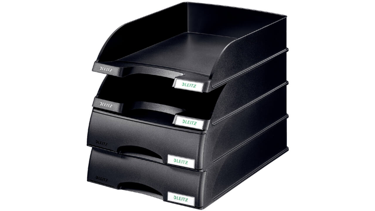 Brievenbak Leitz Plus met lade A4 maxi zwart