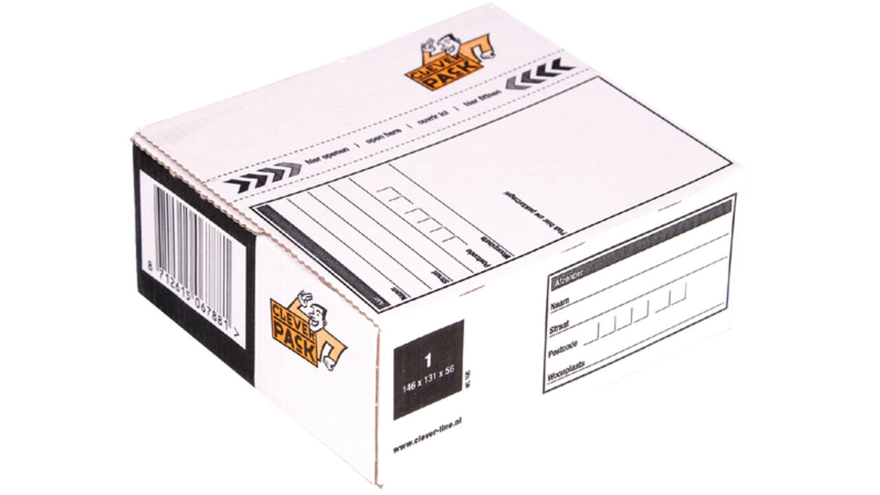 Postpakketbox 1 CleverPack 146x131x56mm wit pak à 25 stuks