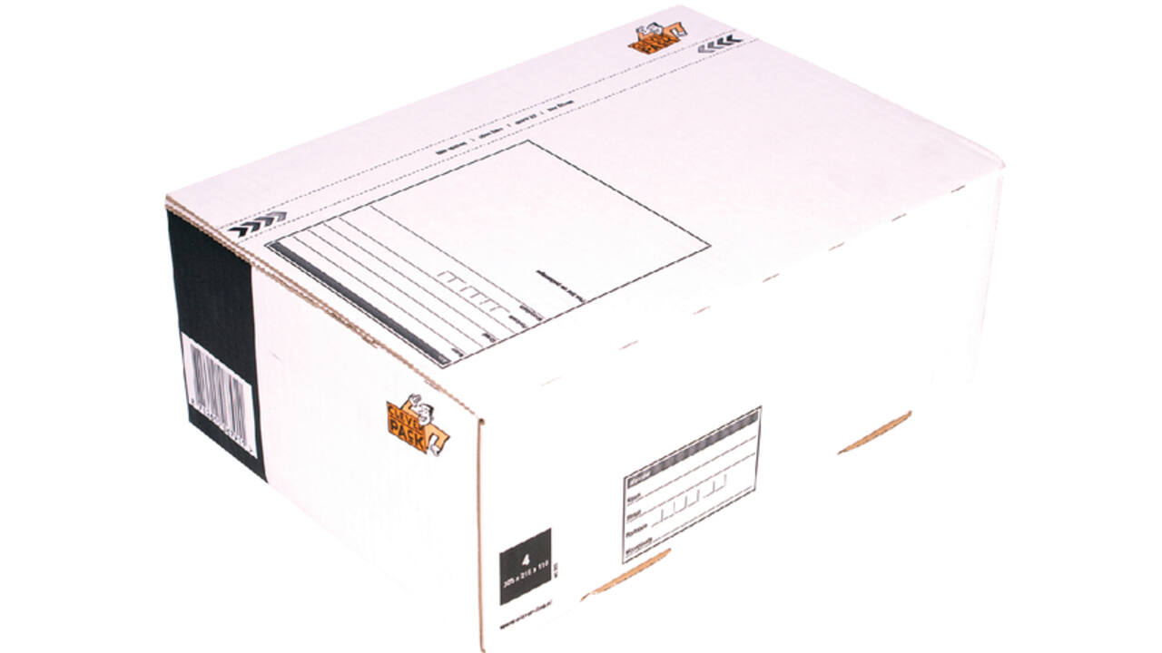 Postpakketbox 4 CleverPack 305x215x110mm wit pak à 25 stuks