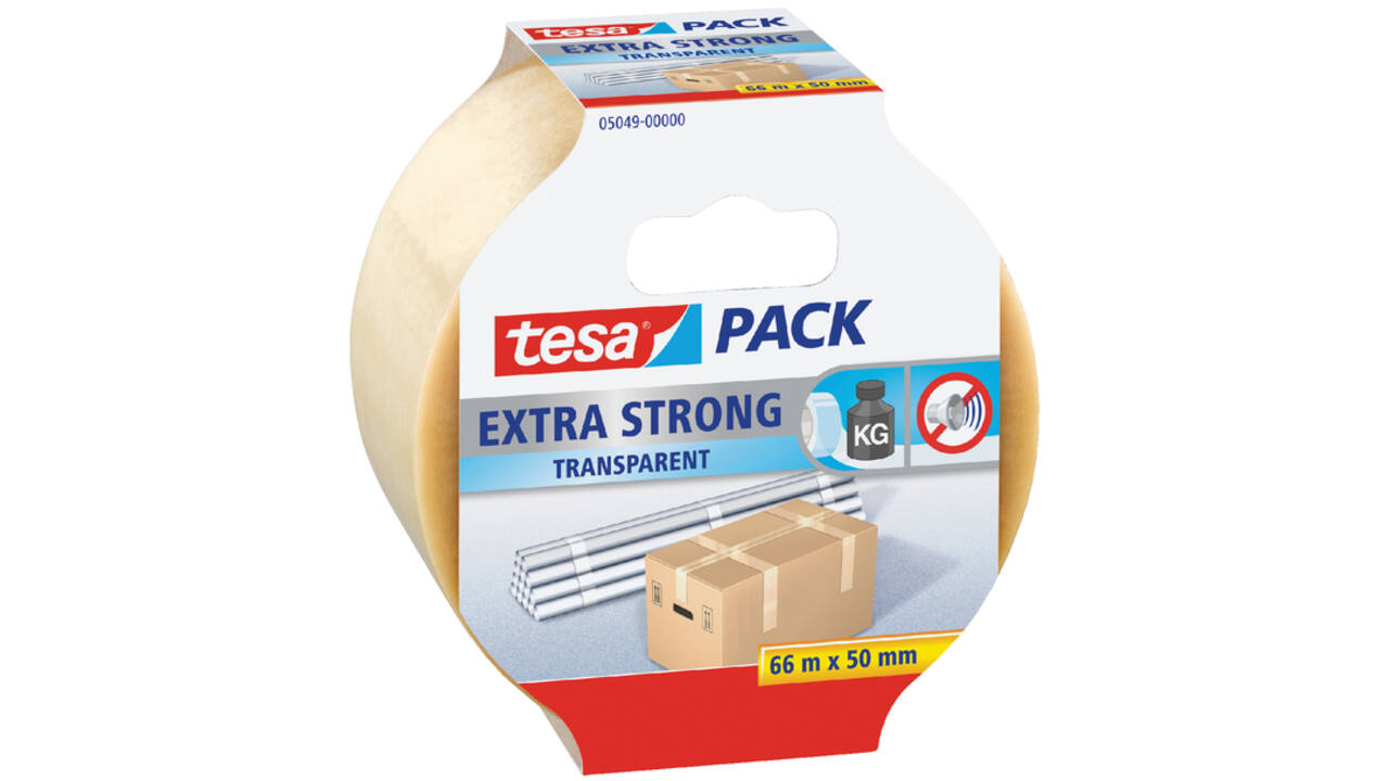 Verpakkingstape tesapack® Extra Strong 66mx50mm pvc transparant