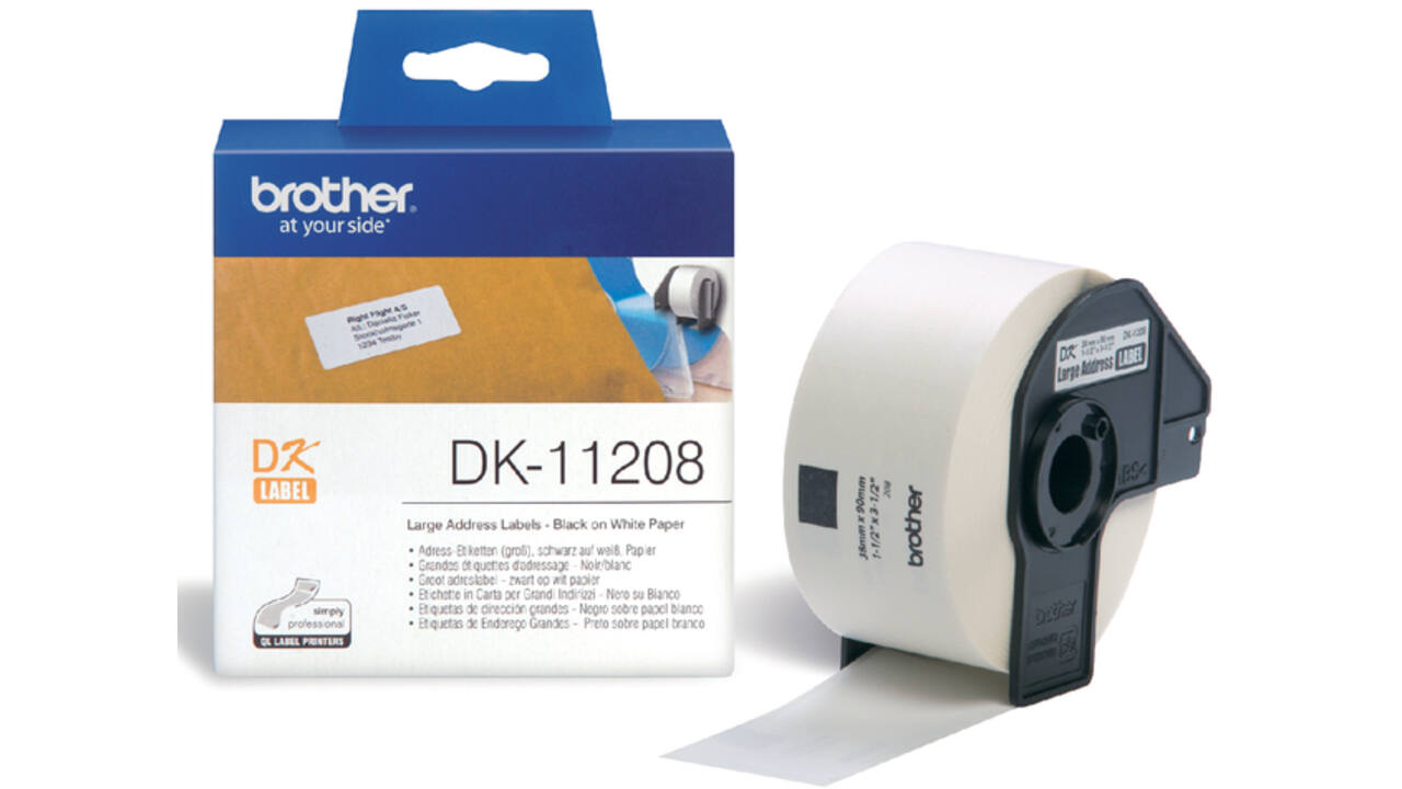 Etiket Brother DK-11208 38x90mm groot adres 400stuks