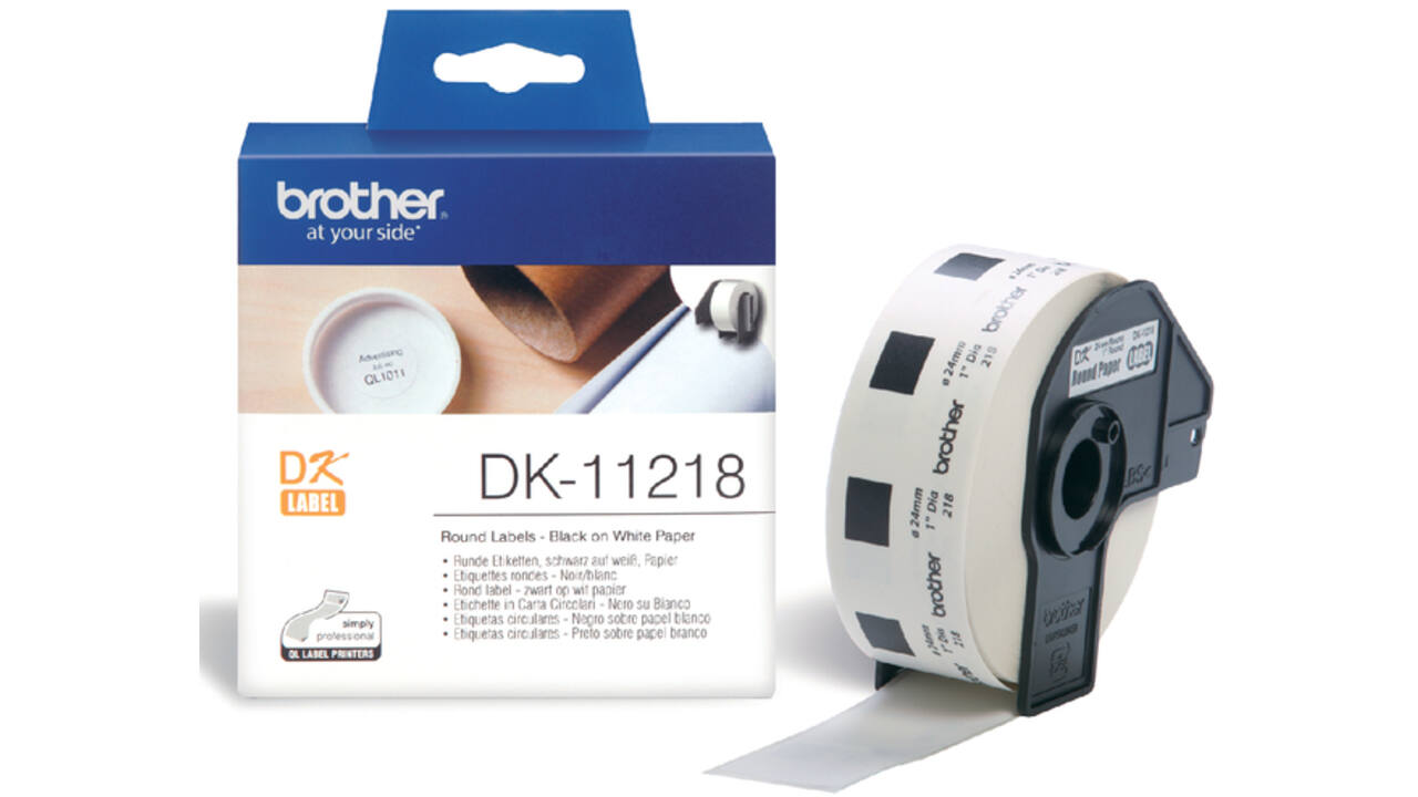 Etiket Brother DK-11218 24mm rond 1000stuks
