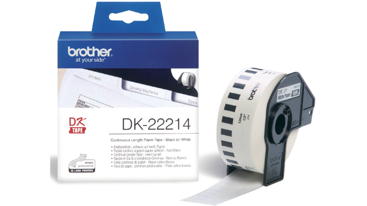 Etiket Brother DK-22214 12mm thermisch 30-meter wit papier