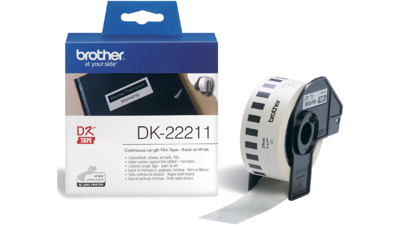 Etiket Brother DK-22211 29mm 15-meter witte film