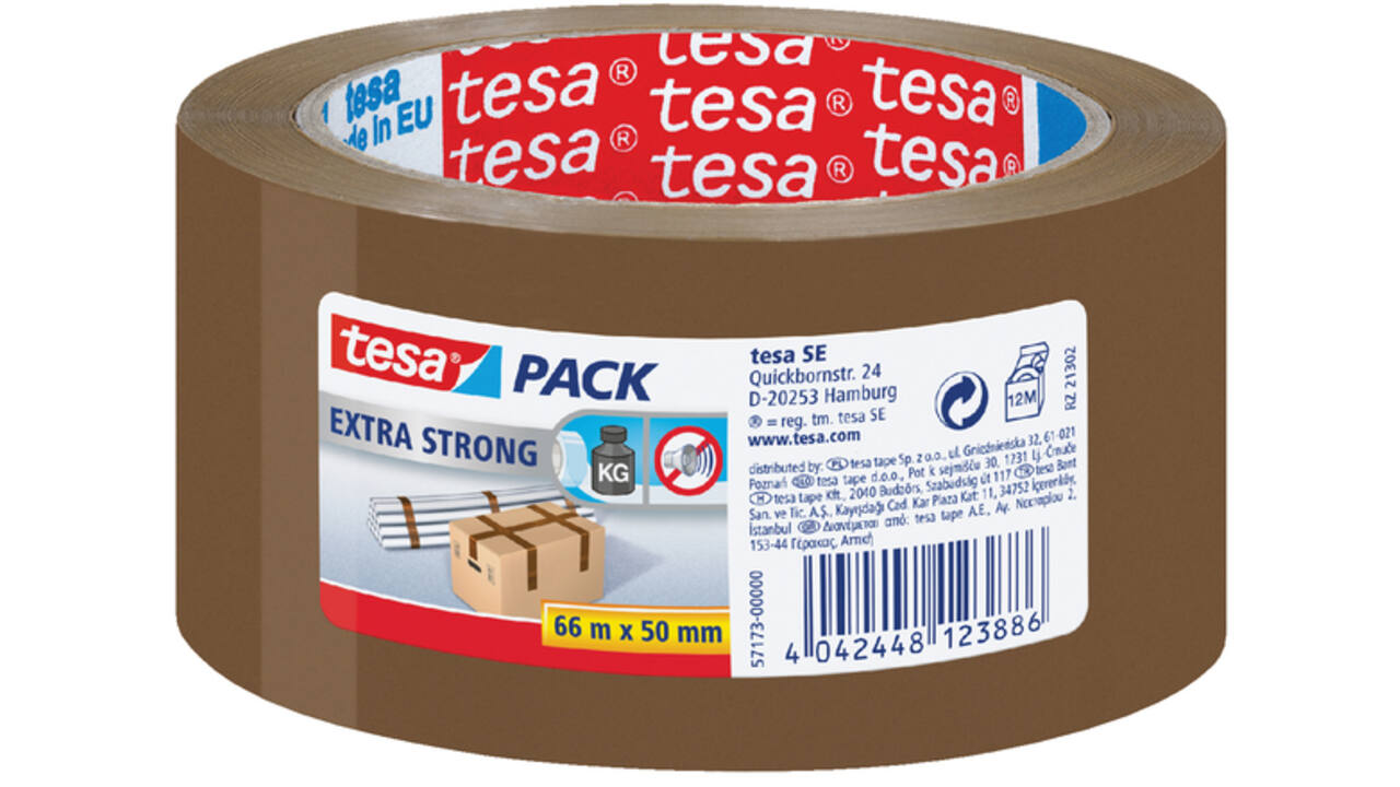Verpakkingstape tesapack® Extra Strong 66mx50mm PVC bruin