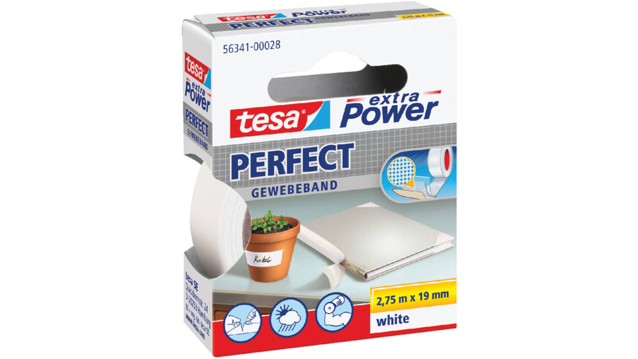 Textieltape tesa® extra Power Perfect 2.75mx19mm wit