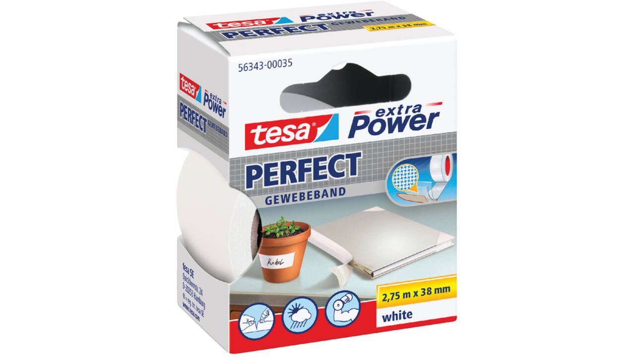 Textieltape tesa® extra Power Perfect 2.75mx38mm wit