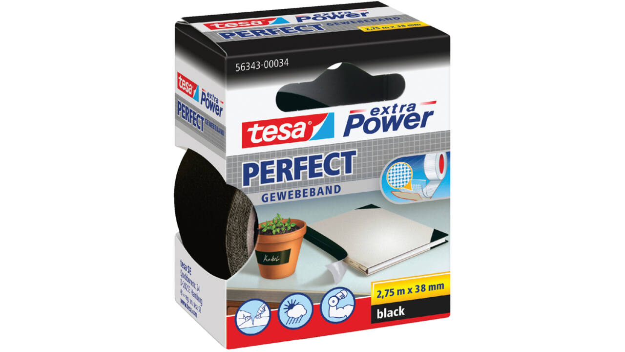 Textieltape tesa® extra Power Perfect 2.75mx38mm zwart