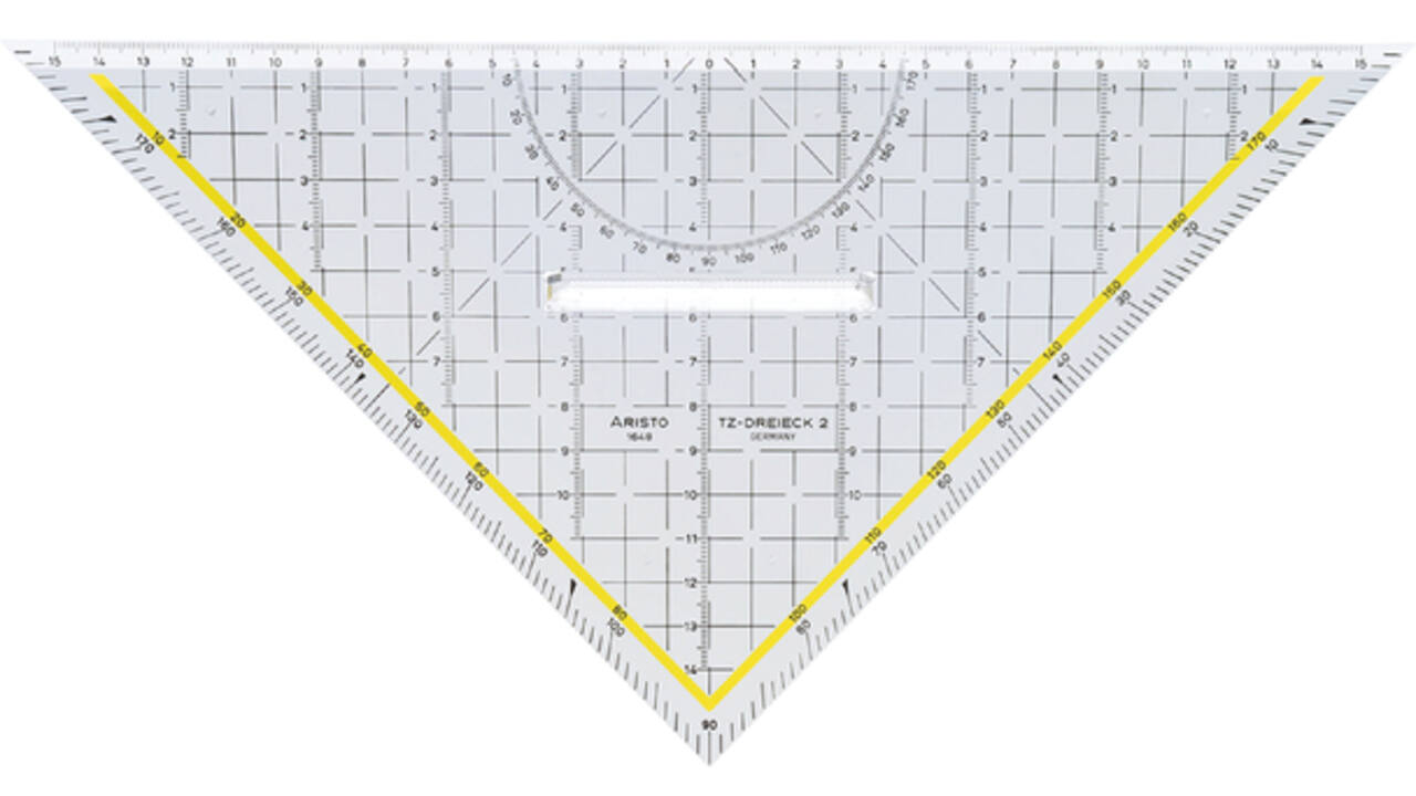 Geodriehoek Aristo 1648/2 325mm met greep transparant