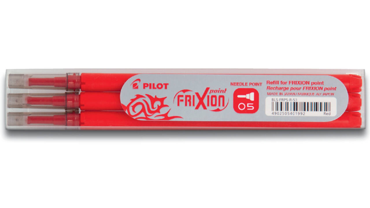 Rollerpenvulling PILOT friXion fijn rood set à 3 stuks