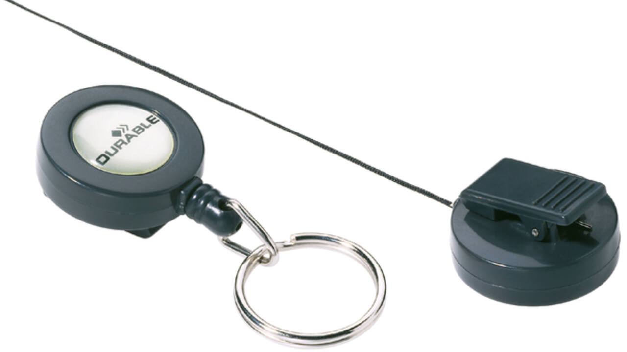 Afrolmechanisme Durable 8222 met sleutelring 80cm antraciet