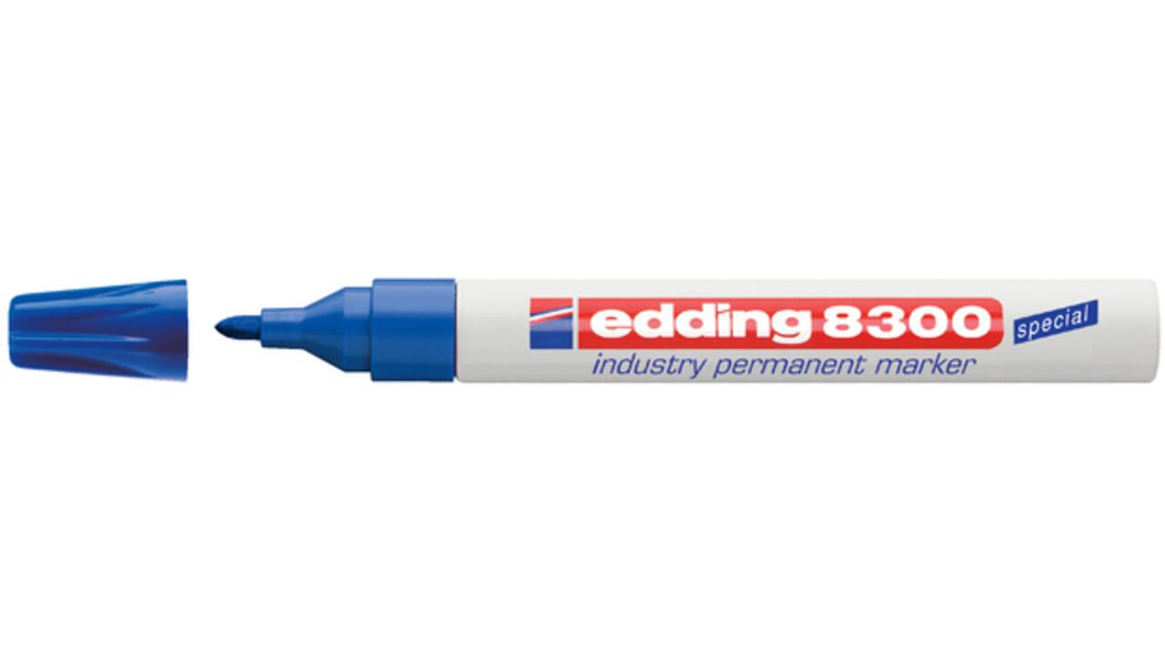 Viltstift edding 8300 industrie rond 1.5-3mm blauw