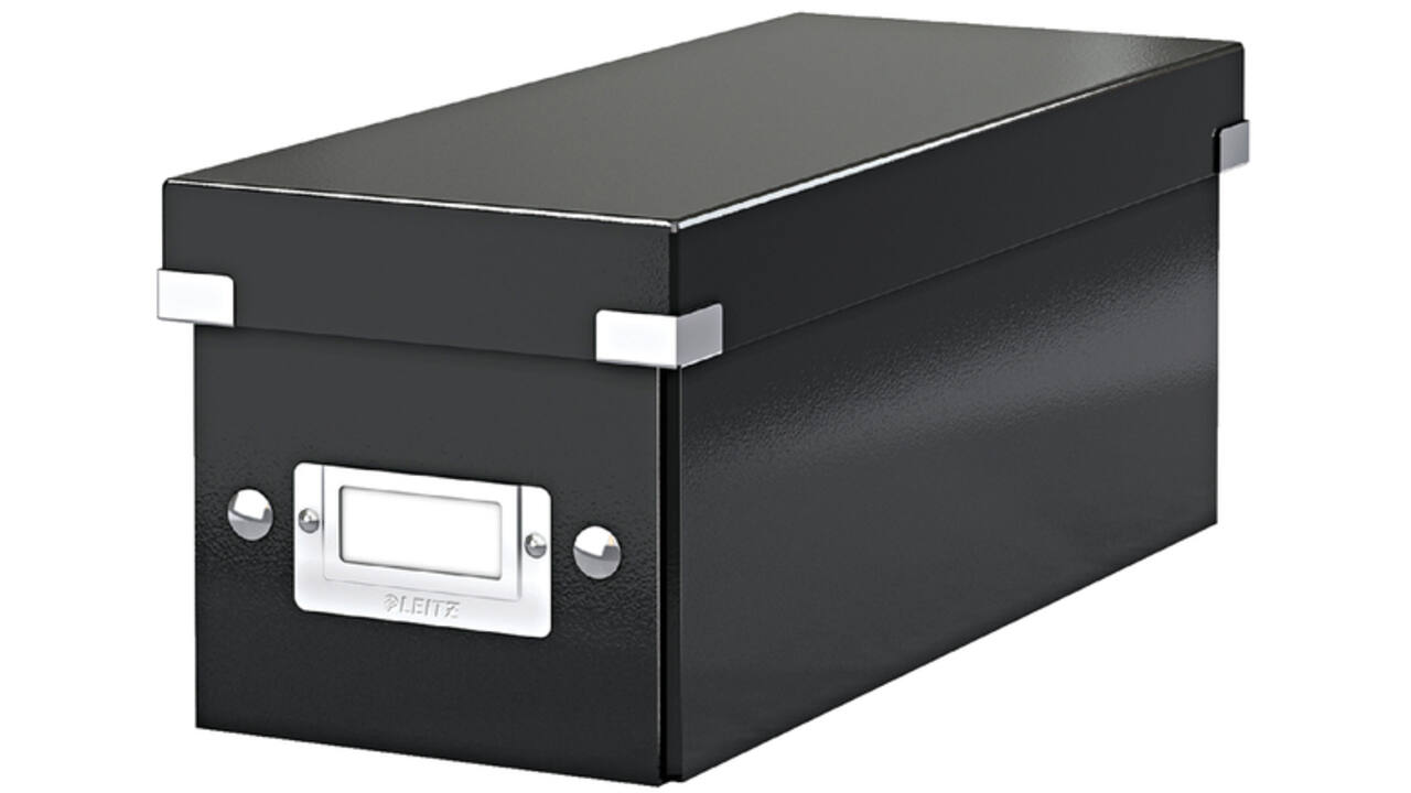 CD opbergdoos Leitz Wow Click & Store 143x136x352mm zwart